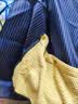 光多拉防水围裙厨房防油污家用做饭无袖工作服复合面料拼接大口袋围裙蓝 实拍图