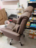 欧吉（OUJI）老板椅办公舒适久坐电脑沙发椅可躺休闲家用书桌椅子商务皮座椅 咖色+脚蹬-品牌气杆 加厚久坐不塌 钢制脚 固定扶手 实拍图