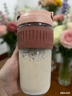 乐扣乐扣（LOCK&LOCK）咖啡杯耐热玻璃水杯子男女学生便携式双饮吸管杯随手杯500ML粉色 实拍图