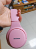 纽曼TB106耳机头戴式蓝牙耳机真无线耳机高音质音乐学生电脑网课游戏运动超长续航隔音折叠包耳式 粉色 实拍图