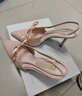 CHARLES&KEITH缎面蝴蝶结尖头高跟凉鞋女生日礼物送女友CK1-60361556 Light Pink浅粉色 38 实拍图