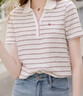 香影条纹polo领正肩t恤女2026夏季新款甜美减龄短袖撞色显瘦上衣 条纹 M 160/95-110斤/上衣58.5CM 实拍图
