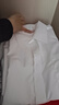 回力衬衫男春秋季纯色休闲长袖衬衫商务百搭白衬衣男 白色 4XL 实拍图