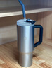 小米吸管保温杯 大容量冰霸杯 巨无霸水杯 316L不锈钢保冷杯 1L金属灰 实拍图