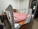 ZBENSER床围栏婴儿童床上防摔宝宝床围挡安全护栏床边一面挡板折叠床护栏 灰色刺绣小星星【免打孔送固定带】 U型底座 1.5米（可折叠收纳） 实拍图