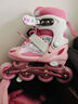 361°儿童轮滑鞋初学者男童女童溜冰鞋闪光轮旱冰鞋尺码可调节 粉色S码 实拍图