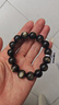 石玥珠宝精品14mm金沙天然黑曜石手串本命年转运珠佛珠水晶手链男女士款 实拍图