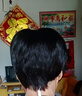 佰丝堂假发女短发全头套式短直发中老年妈妈整顶发套真发混丝（自然黑） 实拍图