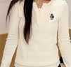 Teenie Weenie小熊女装T恤26春新款简约休闲假两件V领撞色拼接长袖 象牙白 XS 实拍图