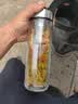 希诺（heenoor）玻璃杯男士双层防烫抗菌泡茶杯办公室车载保温水杯定制送生日礼物 升级镜面盖：360ml-手握舒适 实拍图