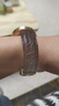 宝灿鳄鱼皮表带男女通用超薄圆纹手表链真皮适用天梭浪琴阿玛尼美度等 土豪金蝴蝶扣-鳄鱼皮棕色 20mm 实拍图