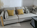 源氏木语布艺沙发客厅现代简约实木沙发转角沙发沙砾白三人位 实拍图