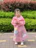 牧萌儿童雨衣男童女童幼儿园小童宝宝全身防水小学生分体斗篷式雨披 樱花粉独角兽【高领按扣+送收纳袋】 S【建议身高80-95cm】 实拍图