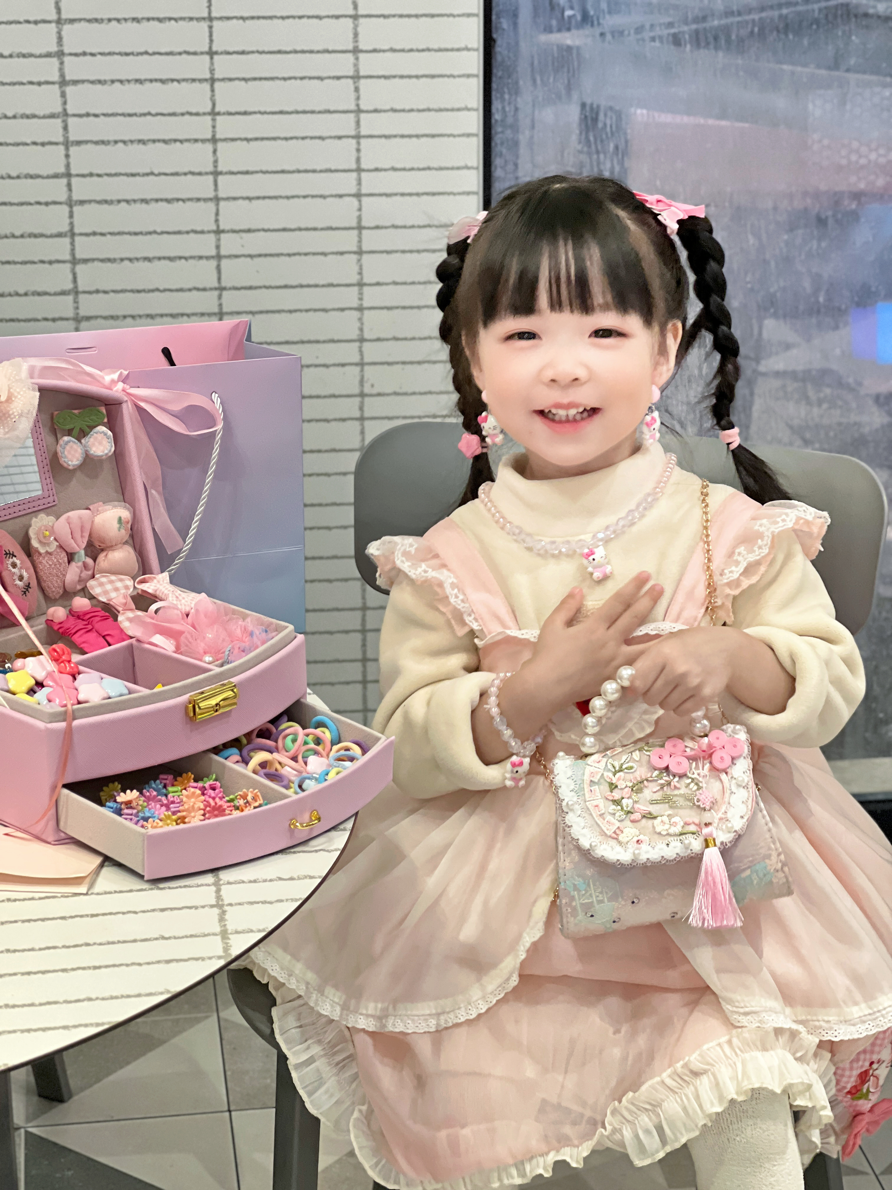 Buudon Box公主发饰发夹礼盒套装女孩生日礼物儿童女童首饰盒diy头饰玩具 实拍图