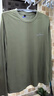 回力（Warrior）纯棉t恤男春秋新款重磅运动上衣男士宽松打底长袖体恤 棕绿  XL 实拍图