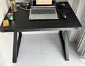 京贺电脑桌实木书桌家用卧室台式电竞桌双人办公桌长条桌子学生学习桌 黑色【30MM实木】+黑架 90x60x75cm 实拍图