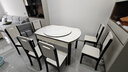 丰舍 餐桌 可变圆桌伸缩折叠实木岩板餐桌椅组合现代轻奢餐桌餐厅饭桌 黑白色-12MM岩板-实木椅 【1.35米】 一桌6椅 实拍图