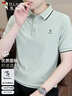 啄木鸟（TUCANO）短袖t恤男撞色翻领polo打底衫商务时尚休闲百搭上衣男装抹茶绿2XL 实拍图