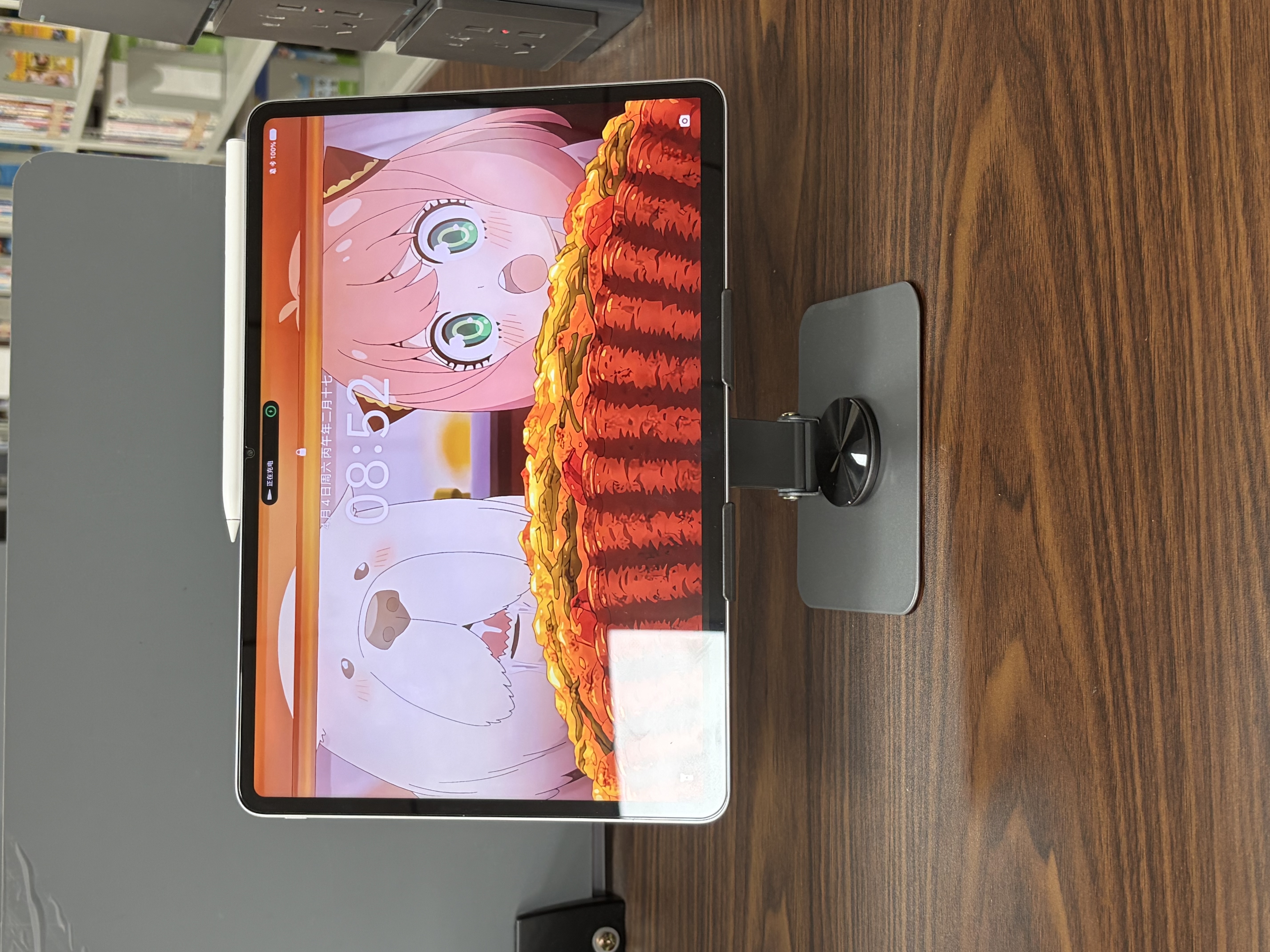 tople 适用于苹果华为小米平板电脑支架ipad支架桌面360度旋转升降懒人折叠便携铝合金属直播网课抖音 经典灰-碳素钢360度旋转平板支架 实拍图