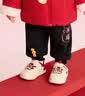 巴拉巴拉儿童加绒长裤男女童春季红色新年拜年服宽松束脚保暖裤 实拍图