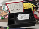 百草园多功能纸巾盒客厅茶几皮革抽纸盒遥控器收纳盒酒店纸抽盒轻奢黑 实拍图