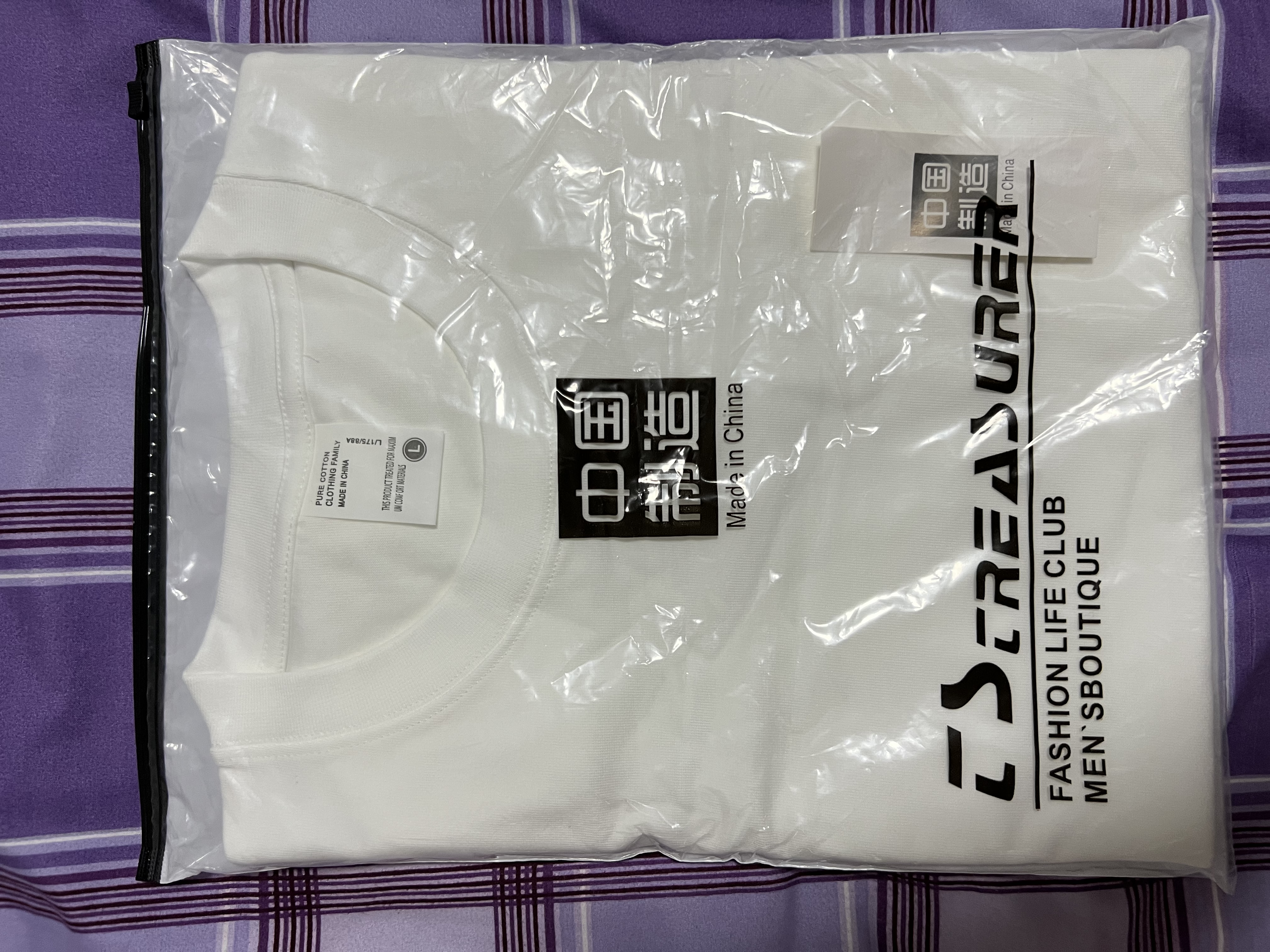 纯白色500g重磅T恤纯棉加厚螺纹领口短袖oversize潮牌三本针半袖 500g重磅短袖-白色 L 建议140-160斤 实拍图