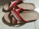 回力家居亚麻拖鞋男女款休闲吸汗干爽舒适耐磨地板拖HL2187红37-38 实拍图