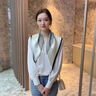 格微诗 丝巾真丝桑蚕丝方巾送妈妈教师生日女友情人节礼物领巾披肩围巾 条纹-米色 68*68cm 实拍图
