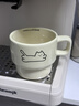 新款叠叠杯可爱卡通猫咪创意陶瓷马克杯学生家用宿舍咖啡陶瓷杯 奶油色 1个 280ml 原创小猫叠叠杯 实拍图