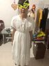 G.duck童装女童连衣裙夏季儿童公主裙韩版时尚23新款小女孩泡泡袖雪纺裙 白色 160 尺码13~14岁【150-160cm】 实拍图