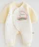 贝瑞加（Babyprints）新生儿连体衣秋冬加厚男女宝宝衣服夹棉保暖婴儿内衣柔软 黄59 实拍图
