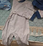 舒贝怡2件装婴儿衣服满月新生儿连体衣周岁宝宝爬服春夏纯棉哈衣藏青73 实拍图