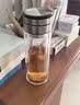 希诺（heenoor）茶水分离杯男士双层保温透明泡茶玻璃杯浓淡自控办公高档商务水杯 隔热防烫-7095本色-320ml 实拍图