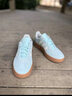 adidas「T头鞋」BARREDA板鞋德训鞋男女阿迪达斯轻运动 薄荷绿/汉玉白/树脂黄   43 实拍图