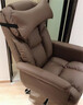 欧吉（OUJI）老板椅办公舒适久坐电脑沙发椅可躺休闲家用书桌椅子商务皮座椅 咖色+脚蹬-品牌气杆 加厚久坐不塌 钢制脚 固定扶手 实拍图