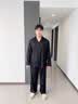 LULU CARTER王鹤棣同款男士真丝睡衣夏秋季薄款大码高端送男友家居服礼盒套装 雅黑色【长袖+长裤】  触感细腻爽滑 无感入眠 L 建议110-140斤 实拍图