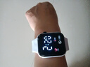 其他品牌高颜值LED手表时尚方形学生科技感超强夜光数字个性运动 太空白 实拍图