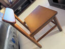 哈骆顿（HALODN）实木凳子家用客厅椅子靠背矮凳小板凳现代简约换鞋板凳宝宝矮凳子 胡桃色全实木【圆板靠背】整装 实拍图