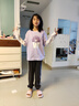 巴布豆（BOBDOG）女童条纹长袖t恤衫假两件拼接女孩衣服大童春装圆领上衣香芋紫160 实拍图