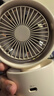 得力风扇充电摇头电风扇小风扇办公室桌面风扇小型迷你usb充电风扇宿舍户外露营台式摇头电扇LK107米白 实拍图