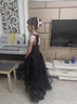迪牧欧女童晚礼服轻奢小众高端生日花童女孩公主裙儿童主持人钢琴演出服 黑色前短后长 130 实拍图