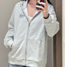 adidas 2025针织运动连帽夹克外套男女秋季阿迪达斯三叶草 浅麻灰   XL 实拍图