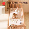 优乐博（ULOP）实木婴儿床榉木拼接床大人可睡无缝连接可调节高度加宽床边床 多功能可移动儿童拼接床无甲醛0-6岁婴幼儿宝宝床 0-12岁+9档高度+送空气纤维床垫【110*60*6CM】 实拍图