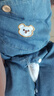 婴儿衣服春秋款装宝宝秋装牛仔连体衣可爱超萌婴幼儿秋季外出服 宝蓝色 装饰熊牛仔背带裤 90 （22-28斤) 实拍图