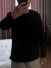 布先生明星同款长袖T恤男士小白T内搭 长袖标准T-圆领-黑色 XL(180) 实拍图