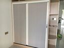 蜂巢隔断门厨房卫生间浴室折叠门铝合金低轨免打孔简易平移推拉门 白色边框+白色门帘 实拍图