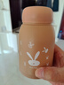 【京东物流送货上门】萌萌兔卡通水杯女牛奶玻璃杯创意便携杯子 咖色萌萌兔 330ml 1只 实拍图
