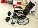鱼跃(yuwell)手动轮椅车H059B老人半躺护理型带坐便椅餐板钢管可折叠 实拍图