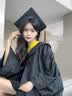 COSMICKISS学士服文科理科工科学位服毕业礼服大学生男女本科学士服粉领拍照 【黄色工科】学士服+学士帽 M (建议105-130斤) 实拍图