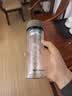 富光男女士双层玻璃杯 高硼硅玻璃304茶隔水杯子 带茶隔泡茶杯320ml 实拍图